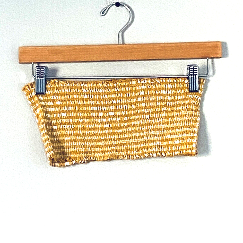 Brandy Melville Tube Top Size Small Yellow White Gingham Bandeau Crop Italy